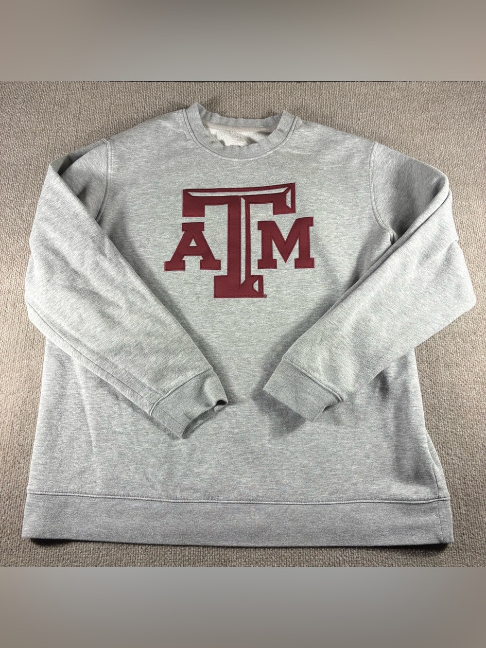 Fanatics Gray Crewneck Sweatshirt with Maroon A&M Embroidered Logo men's 2XL